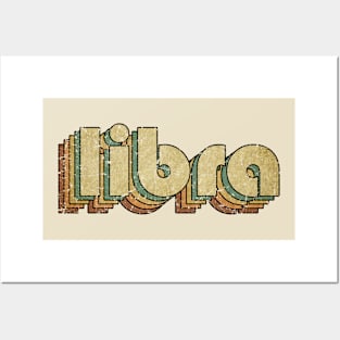 Libra // Vintage Rainbow Typography Style // 70s Posters and Art